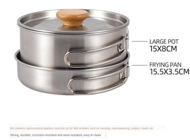 304 Stainless Steel Picnic Cookware Set