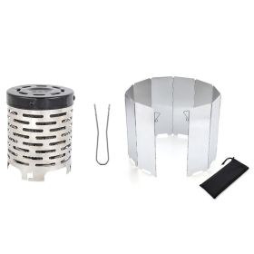 Stainless Steel Tent Warmer Equipment; Oven Burner Stove Set For Winter