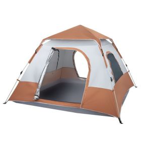 Quick Opening Four-Person Family Tent Brown