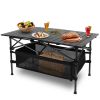 Camping Table Lightweight Aluminum Roll-up Desk with Carrying Bag