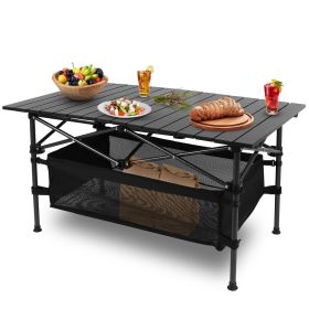 Camping Table Lightweight Aluminum Roll-up Desk with Carrying Bag