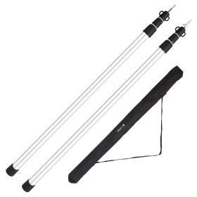 2Pcs Telescoping Tarp Poles 3ft to 7.5ft Adjustable