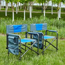 Lightweight Oversized Directors Chair 2-Piece Padded Folding Chair with Storage Pockets