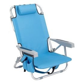 Oxford Cloth Silver White Aluminum Beach Chair Blue