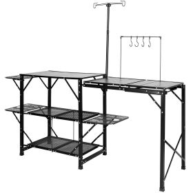 VEVOR Camping Kitchen Table, One-piece Folding Portable Cook Station with A Carrying Bag