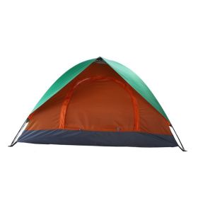 2-Person Double Door Dome Tent Orange & Green