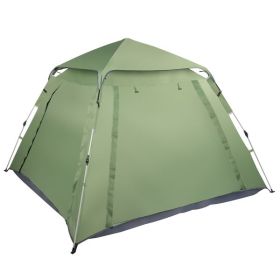 Quick Open Four-Person Family Tent Green
