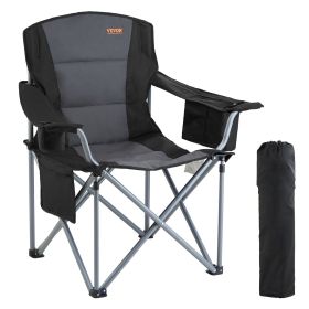 Portable Heavy Duty Quad Lumbar Back Padded Arm Chairs with Side Pockets