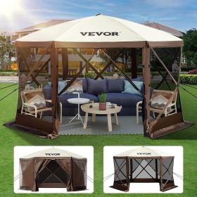 10'x10', 6 Sided Pop-up Canopy Screen Tent for 8 Person