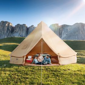 VEVOR 5-8 Person Canvas Glamping Bell Tent with Stove Jack and Detachable Side Wall