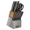 15-Piece Gunmetal Knife Set with Knife Sharpener