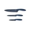3-Piece Stainless Steel, Blue Swirl, Knife Set with Protective Sheaths