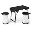 3 Pieces Folding Camping Table Stool Set