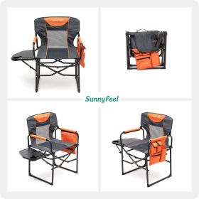 Heavy Duty, Oversized Portable Folding Chair with Side Table