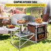 Camping Kitchen Table Cabinet Folding Cooking Storage Rack