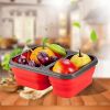 Collapsible Silicone Lunchbox with Two Compartments BPA Free