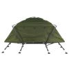 Collapsible Camping Tent with Integrated Cot Green