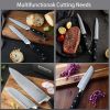15 Pieces German Stainless Steel Kitchen Knife Set with Built-in Sharpener