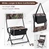 Foldable Patio Chair with Storage Pocket Backrest
