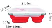 Collapsible Silicone Lunchbox with Two Compartments BPA Free