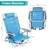 Oxford Cloth Silver White Aluminum Beach Chair Blue
