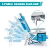 Oxford Cloth Silver White Aluminum Beach Chair Blue