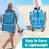 Oxford Cloth Silver White Aluminum Beach Chair Blue