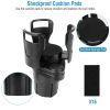 2 In 1 Car Cup Holder Extender Adapter 360° Rotating Dual Cup Mount