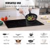 VEVOR Built in Electric Stove Top, 5 Burners, 240V Glass Radiant Cooktop with Sensor Touch Control, Timer & Child Lock Included