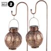 Set of 2 Solar Lights - Hanging or Tabletop Rechargeable LED Lantern Set