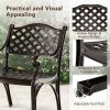 Cast Aluminum Patio Chairs Set of 2 with Armrests Diamond Pattern