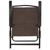 4 Pcs Folding Sling Chairs With Steel Armrest And Adjustable Back