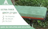 Self Inflating Sleeping Pad with 9 R Value Foam 4 Inch Thick