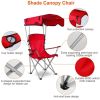 Foldable canopy chair, 330LBS load folding seat, red