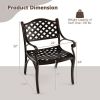 Cast Aluminum Patio Chairs Set of 2 with Armrests Diamond Pattern