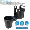 2 In 1 Car Cup Holder Extender Adapter 360° Rotating Dual Cup Mount