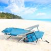 Oxford Cloth Silver White Aluminum Beach Chair Blue
