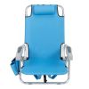 Oxford Cloth Silver White Aluminum Beach Chair Blue