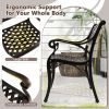 Cast Aluminum Patio Chairs Set of 2 with Armrests Diamond Pattern