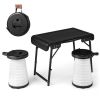 3 Pieces Folding Camping Table Stool Set