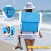 Beach Chair, Blue Oxford Cloth, White Iron Frame