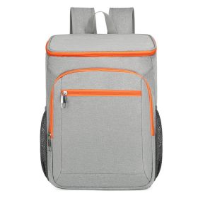 Waterproof Leakproof Thermal Insulated Outdoor Cooler Backpack (Color: Gray/Orange)