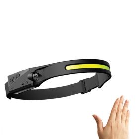 COB LED Induction Riding Headlamp Flashlight USB Rechargeable (Electrical outlet: USB, Color: 4PCBlack)