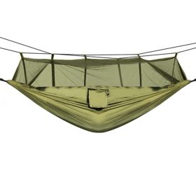 Portable Nylon Swing Hanging Hammock (Color: Army Green, Type: Hammock)