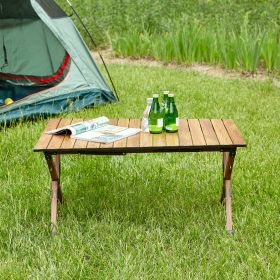 Folding, Lightweight Aluminum Roll-up Rectangular Table (Color: as Pic)