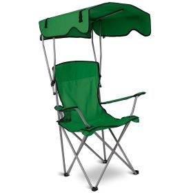 Foldable Beach Canopy Chair Sun Protection 330LBS Load (Color: Green)