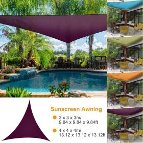 13.12ft Shade Sail Patio Cover (Color: Purple)