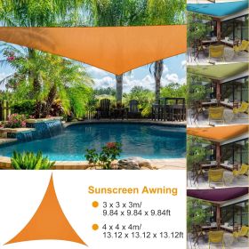 9.84ft Shade Sail Canopy Patio Cover (Color: Orange)