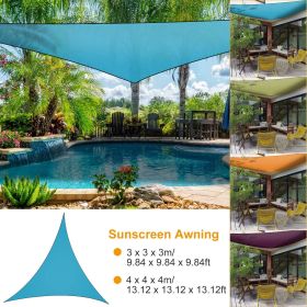 9.84ft Shade Sail Canopy Patio Cover (Color: Blue)