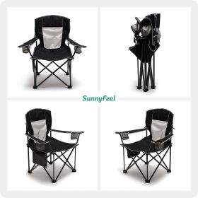 XL Oversized Camping Chair, Heavy Duty Big Tall 300 LBS (Color: Black)